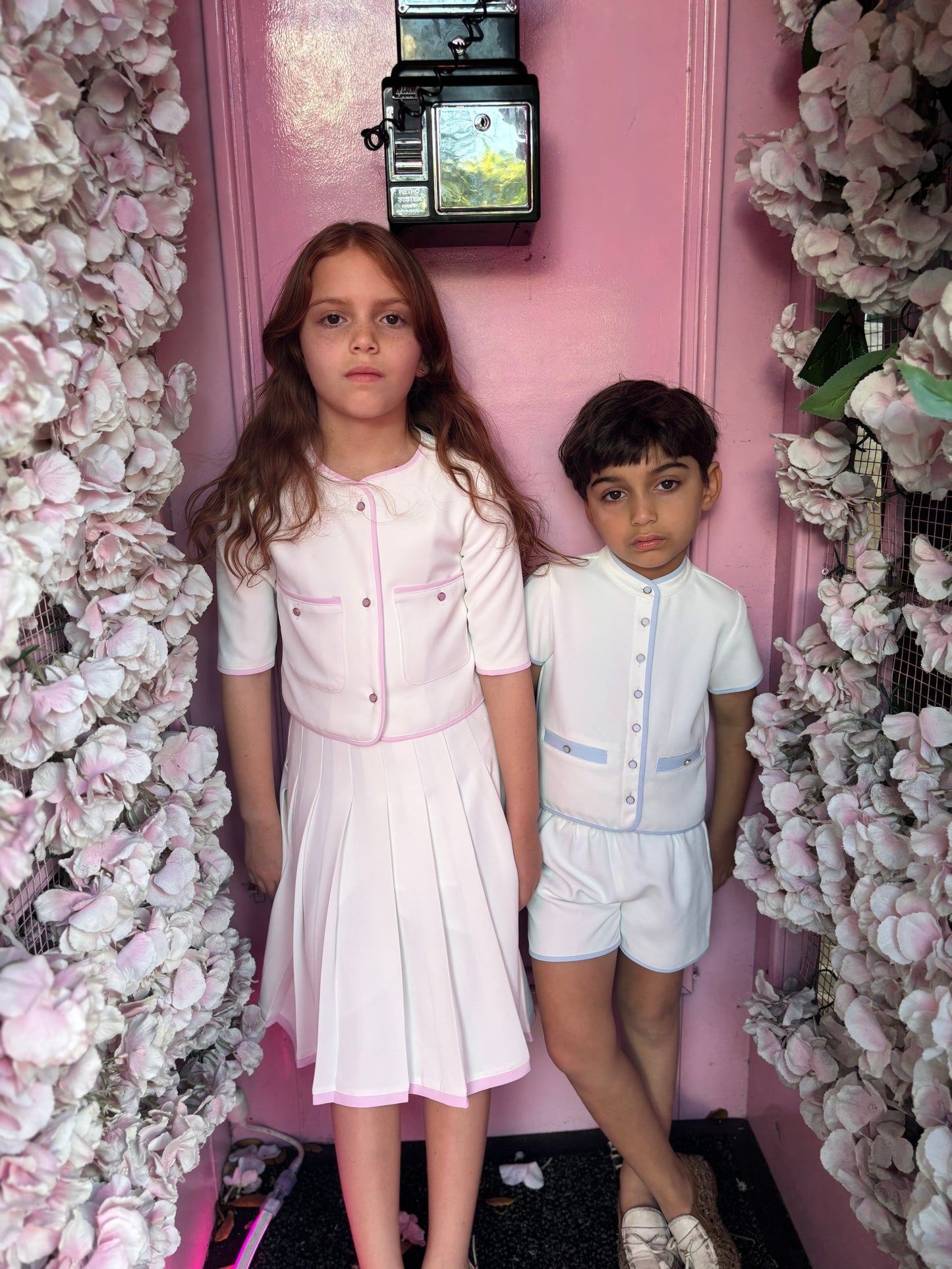 Sky Blue on White Boys Set