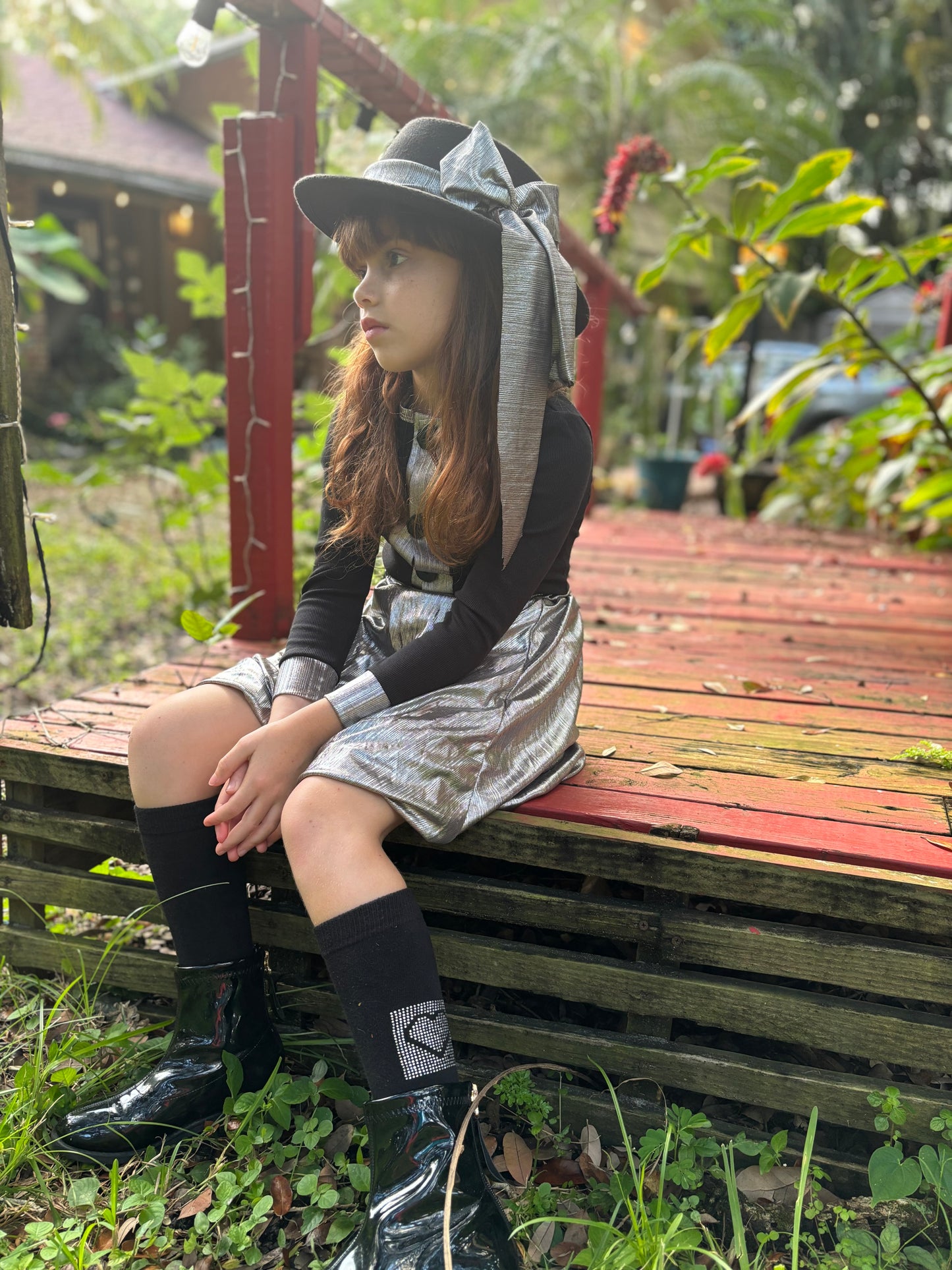 Metallic Cardigan-Style Shirt