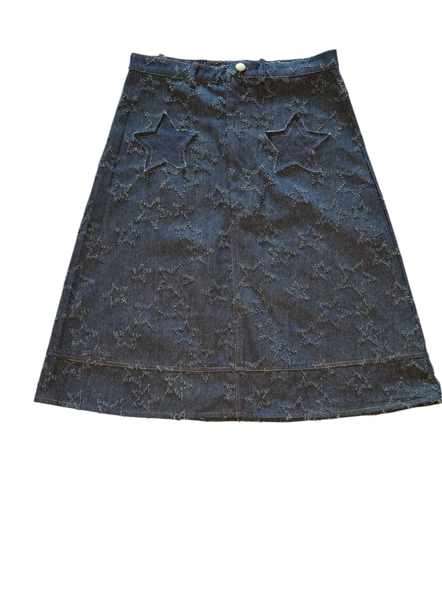 Rainbow Stitch Star Jean Skirt
