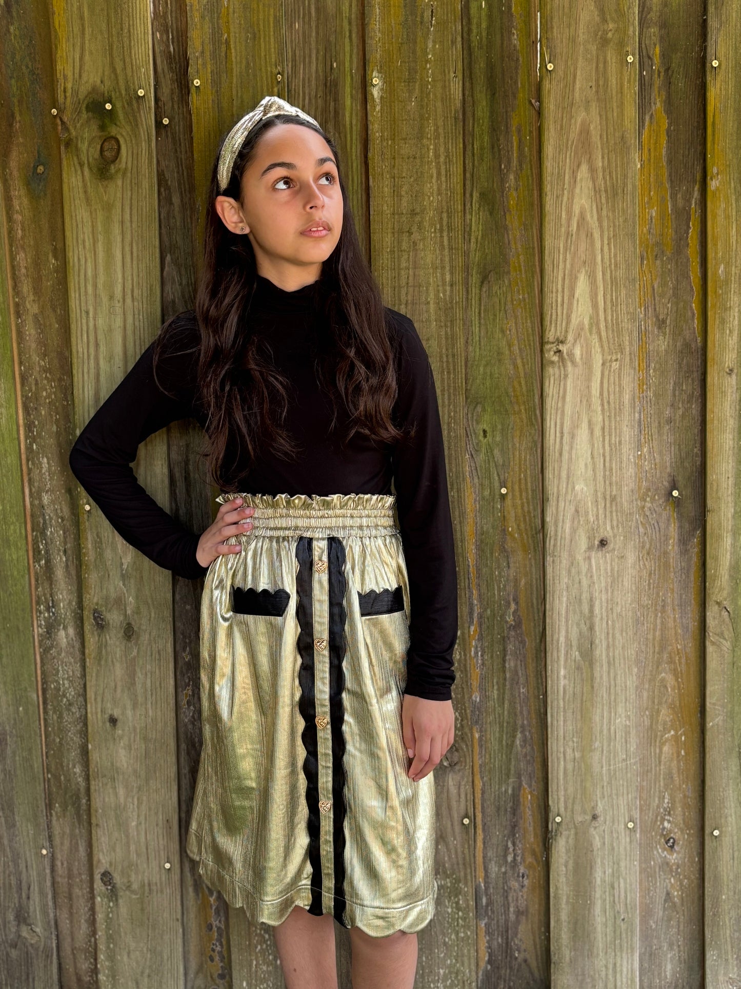 Scalloped Gold Skirt