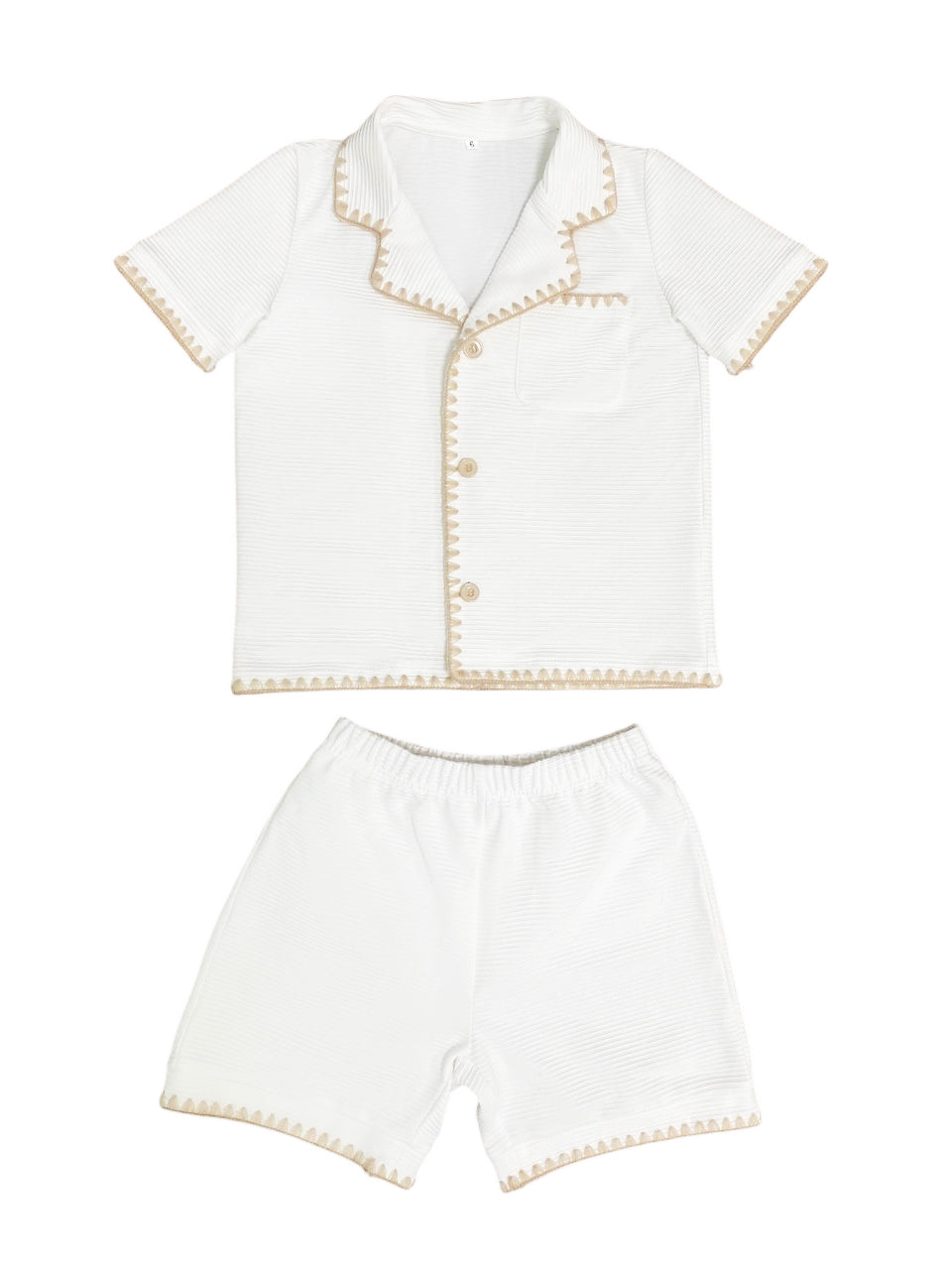Embroidered White Boys Set