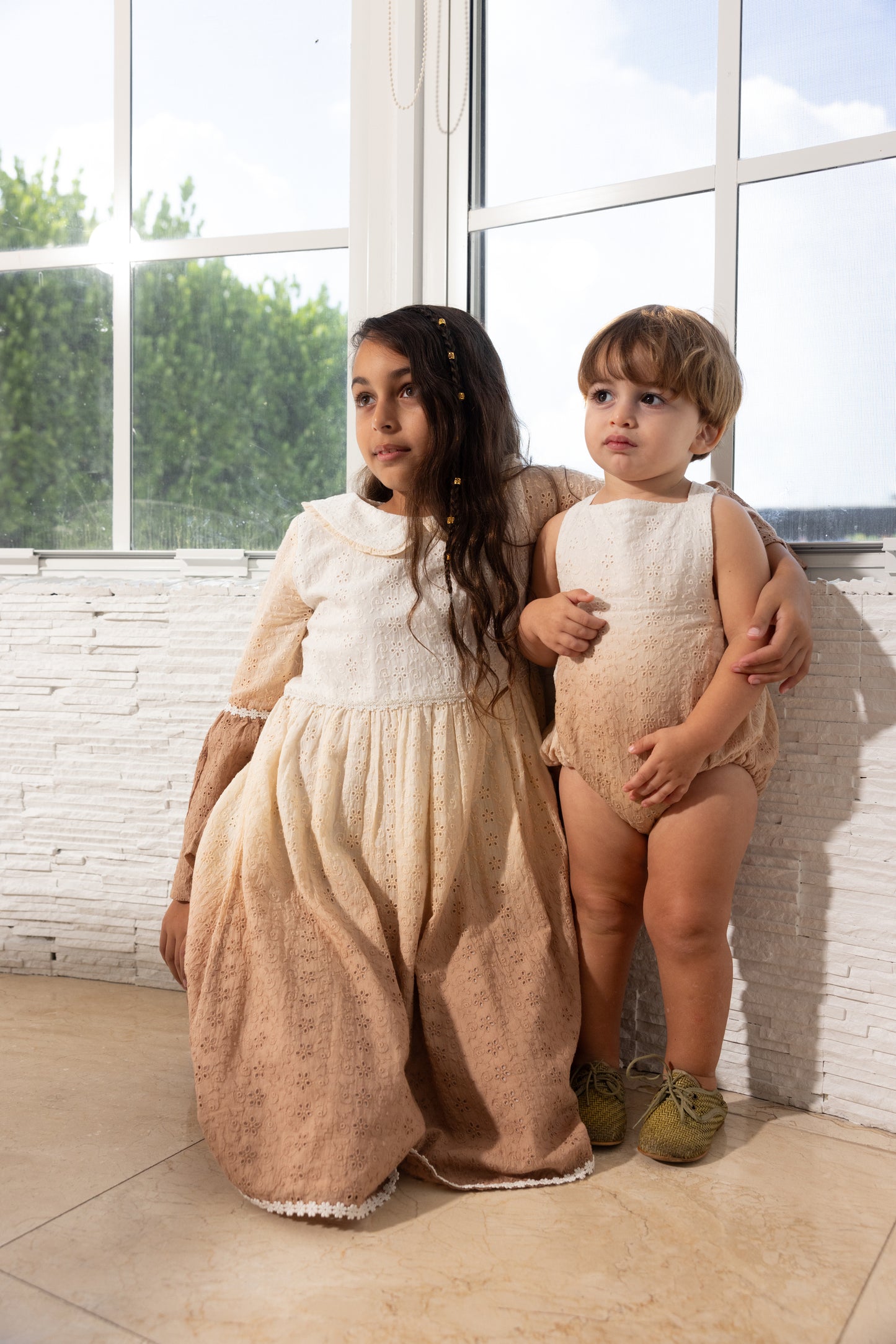 Baby Latte Lace Romper Unisex
