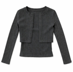 Crop Cardigan and Shell Set_Grey
