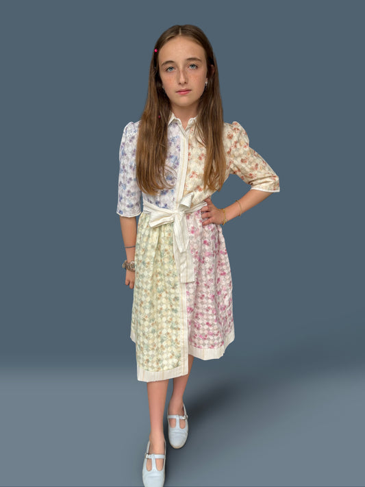 Pastel Colorblock Belted dress