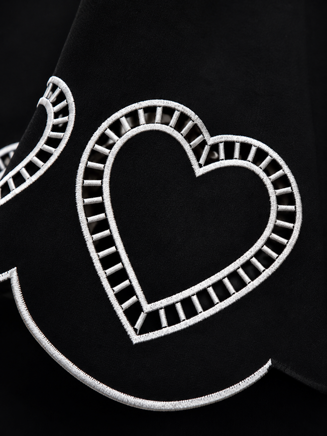 Scalloped Heart Skirt_Black