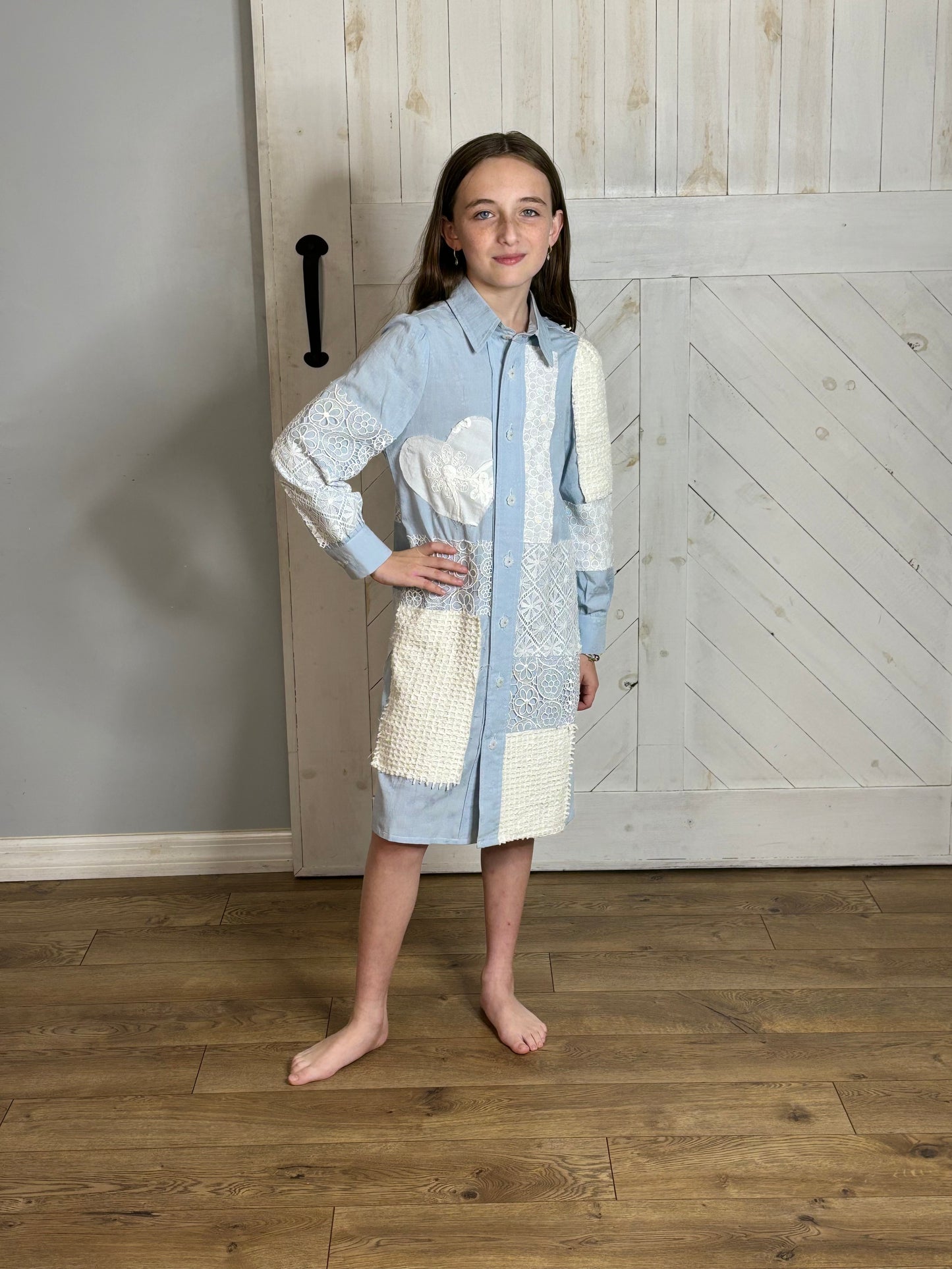 Patches of lace dress