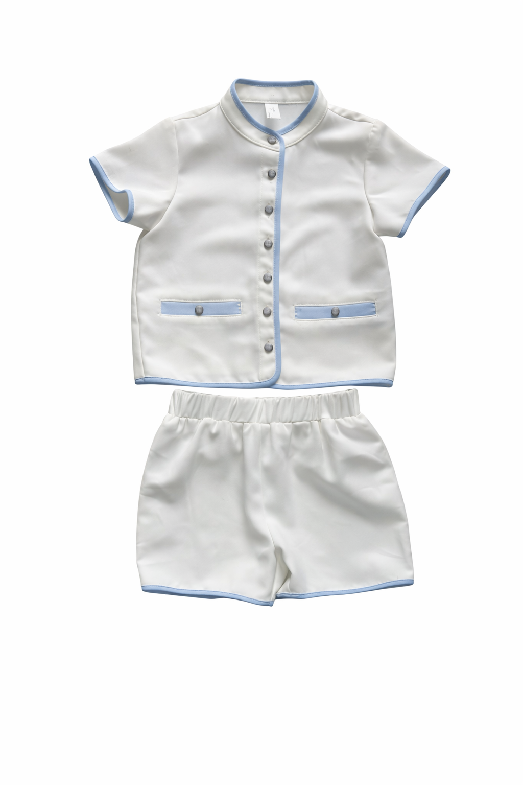 Sky Blue on White Boys Set