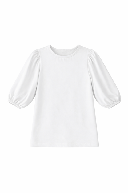 Bubble Sleeves Tee in White