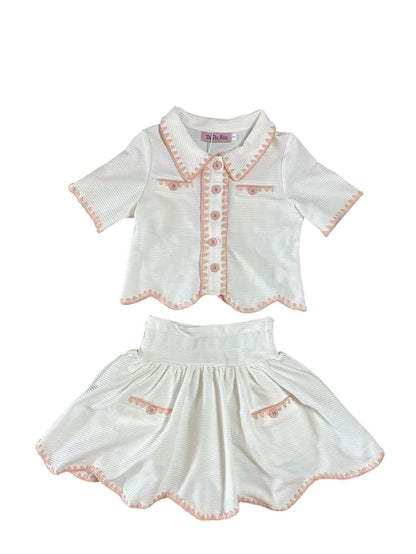 Embroidered Scalloped White Girls Set_short