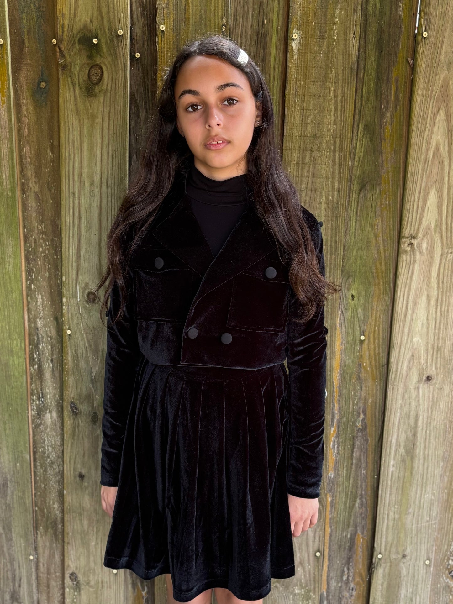 Velvet Pleated Skirt