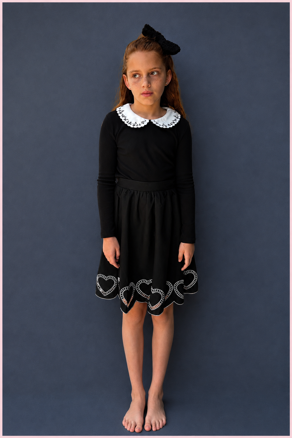 Scalloped Heart Skirt_Black