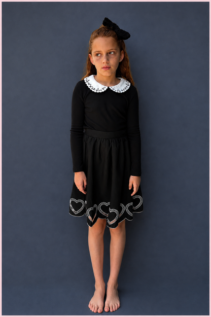 Scalloped Heart Skirt_Black