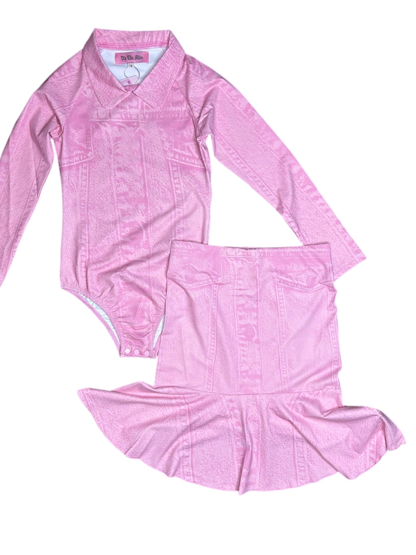 Pink Jean Swim Set