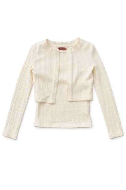 Cropped Cardigan and Shell Set
