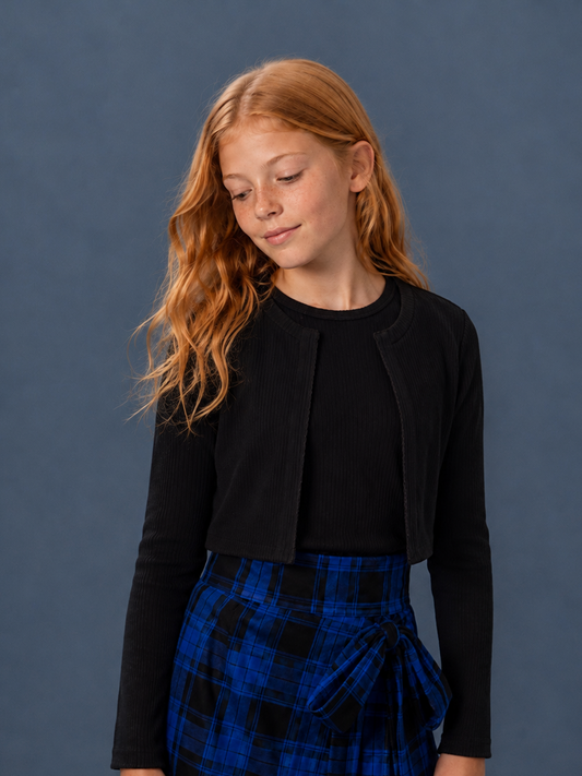 Crop Cardigan and Shell Set_Black