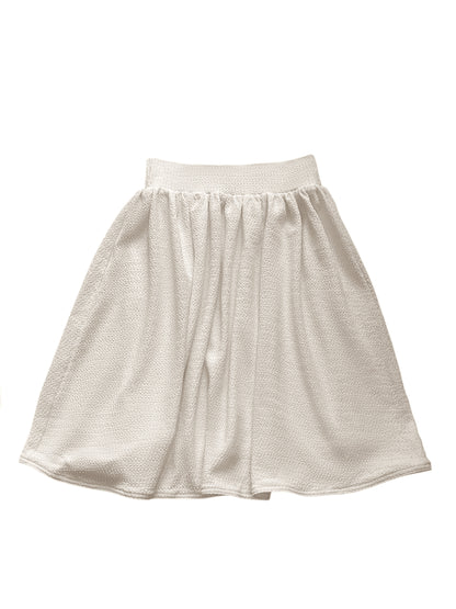 Cream Textured Knit Cropped Blazer_Girls