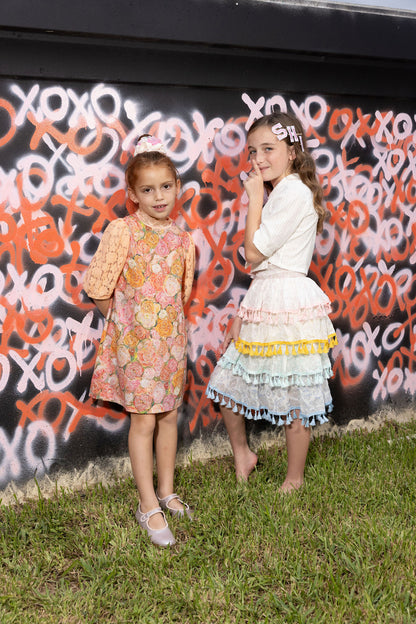 Peach Rose Lace Dress