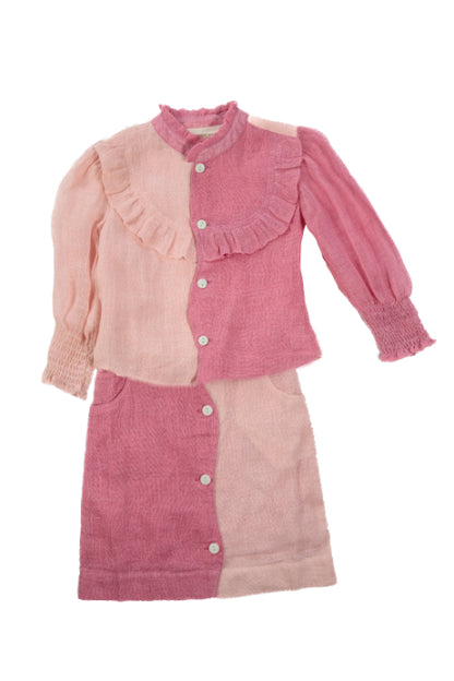 Squiggle Pink Linen Set