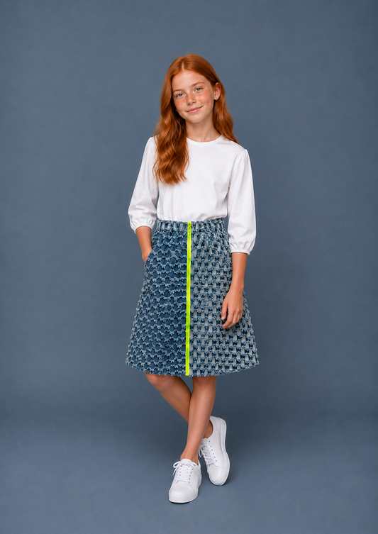Bubble Sleeves Tee in White Coconut
