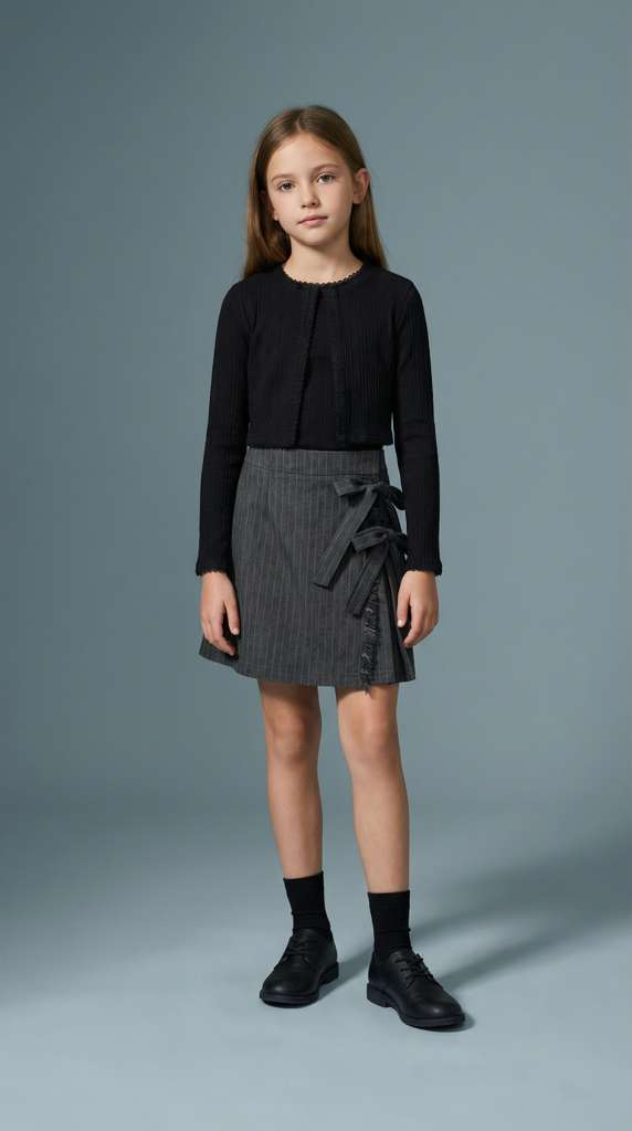 Crop Cardigan and Shell Set_Black
