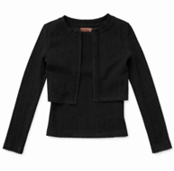 Crop Cardigan and Shell Set_Black