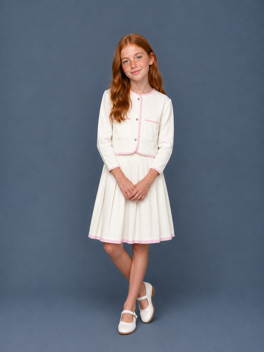 Lilac on White Girls Set